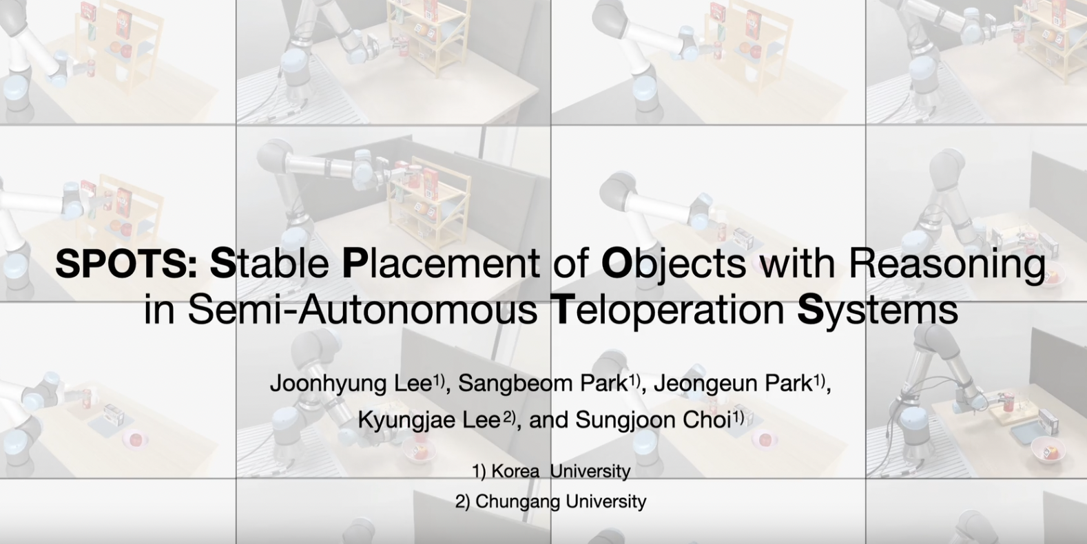 SPOTS: Stable Placement of Objects with Reasoning in Semi-Autonomous Teleoperation Systems